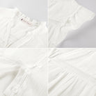 belle poque Women's Ruffle Sleeve Cotton Shirts Button Down Blouses Dressy Casual Tops