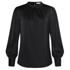 belle poque Womens Long Sleeve Satin Blouse Dressy Casual Business Tops Shirts for Office Work Black