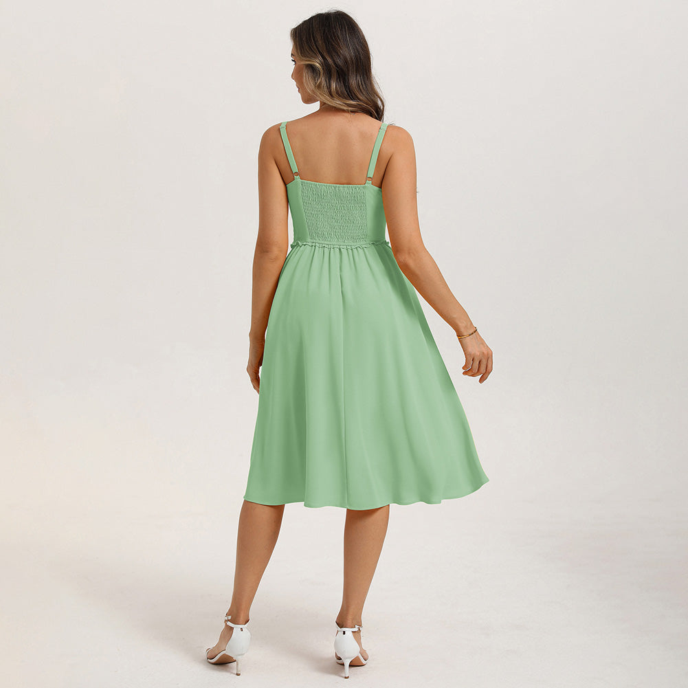 belle poque Summer Dress for Women 2026 Sleeveless Sundress Flowy Wedding Guest Dresses