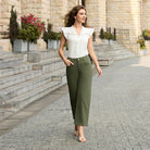 belle poque Women's Ruffle Sleeve Cotton Shirts Button Down Blouses Dressy Casual Tops