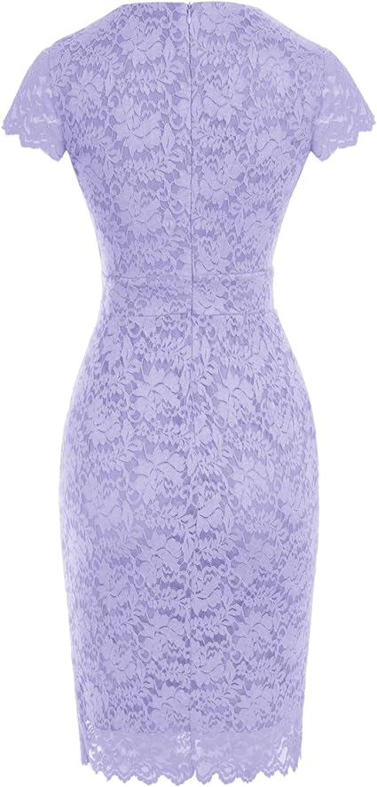 belle poque Cocktail Dress for Women Cap Sleeve Lace Dress for Wedding Guest Business Casual Dresses