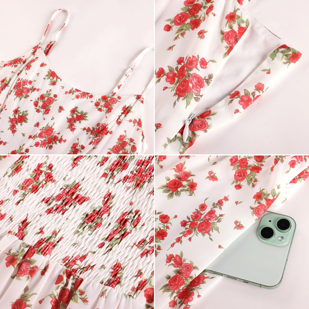 belle poque Floral Dress for Women 2026 Summer Sleeveless Midi A-line Beach Sundresses