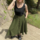 belle poque Belle Poque Women's Vintage A-Line Skirt with Slit Hem