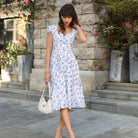 belle poque Women's Sweatheart Floral Dress 2026 Spring Ruched Midi Garden Party Dress