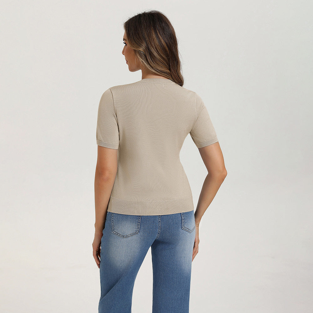 belle poque 2026 Spring Short Sleeve Cardigan Sweater Lightweight Button Up Cardigan