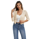 belle poque Women's Lace Cardigan Lightweight 3/4 Sleeve Button Down Cardigans
