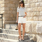 belle poque 2026 Women Jean Shorts High Waisted Micro Cargo Denim Shorts