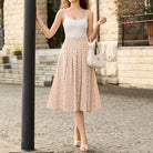 belle poque Women's Spring Summer 2026 Midi Skirts with Slit Flowy A-Line Skirt with Pockets