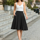 belle poque 2026 Women Spring Vintage Chiffon Skirt Below Knee Flared A-Line Skirt