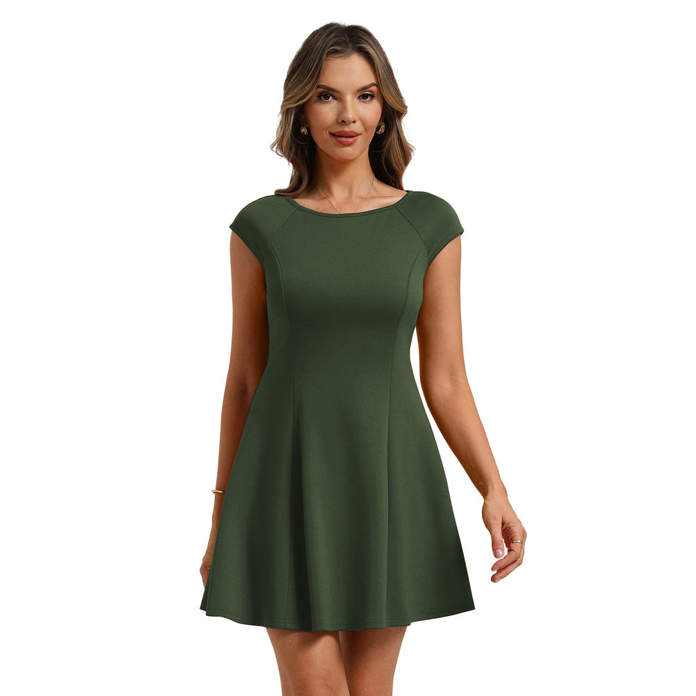 belle poque 2026 Elegant Formal Classy Cocktail Party Dress Boat Neck Short Dresses Green