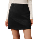 belle poque Women Mini Skirt Bodycon Mini Skirt Suede Skirts with Botton