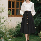 belle poque Belle Poque Women's Vintage A-Line Skirt with Slit Hem