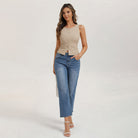 belle poque Button Down Tank Tops Ribbed Summer Vest for Work Going Out