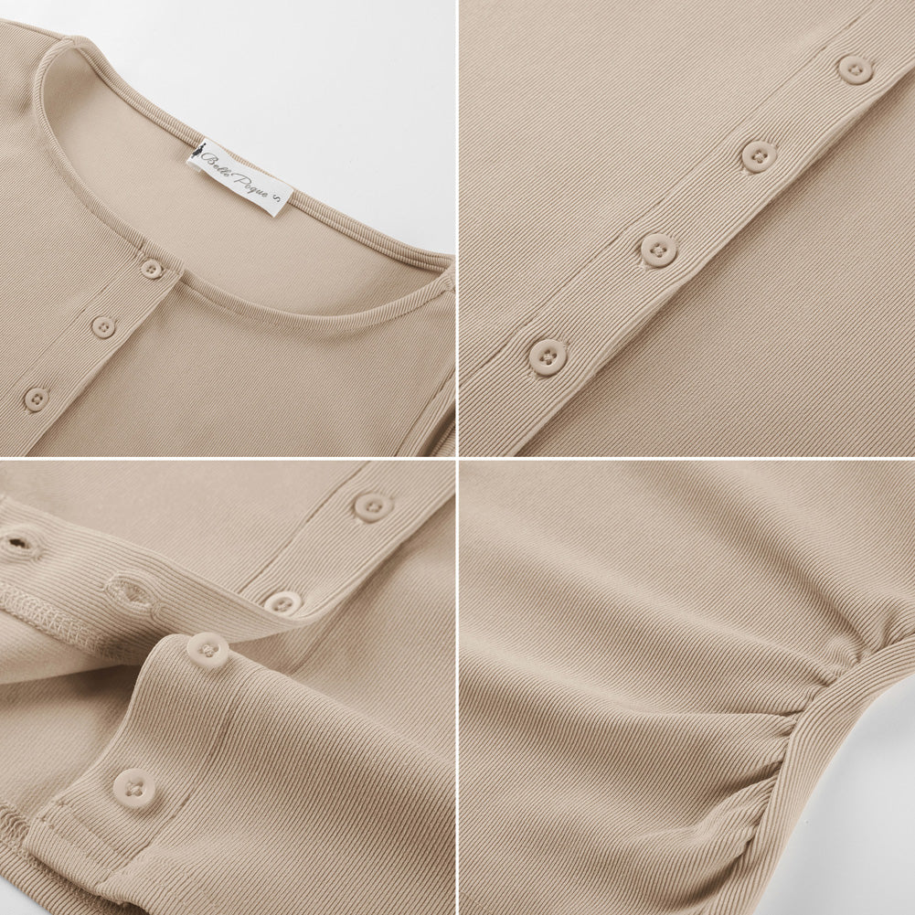 belle poque Button Down Tank Tops Ribbed Summer Vest for Work Going Out