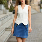 belle poque Women’s Vest Top Trendy Knitted Waistcoat Button Down Tops Suit Vest Tops