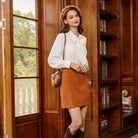 belle poque Women's Bow Tie Neck Blouse Button Down Shirt for Work Office Casual