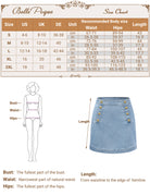 belle poque 2026 Denim Mini Skirt Button-Front Sailor Jean Skirts for Women with Pockets