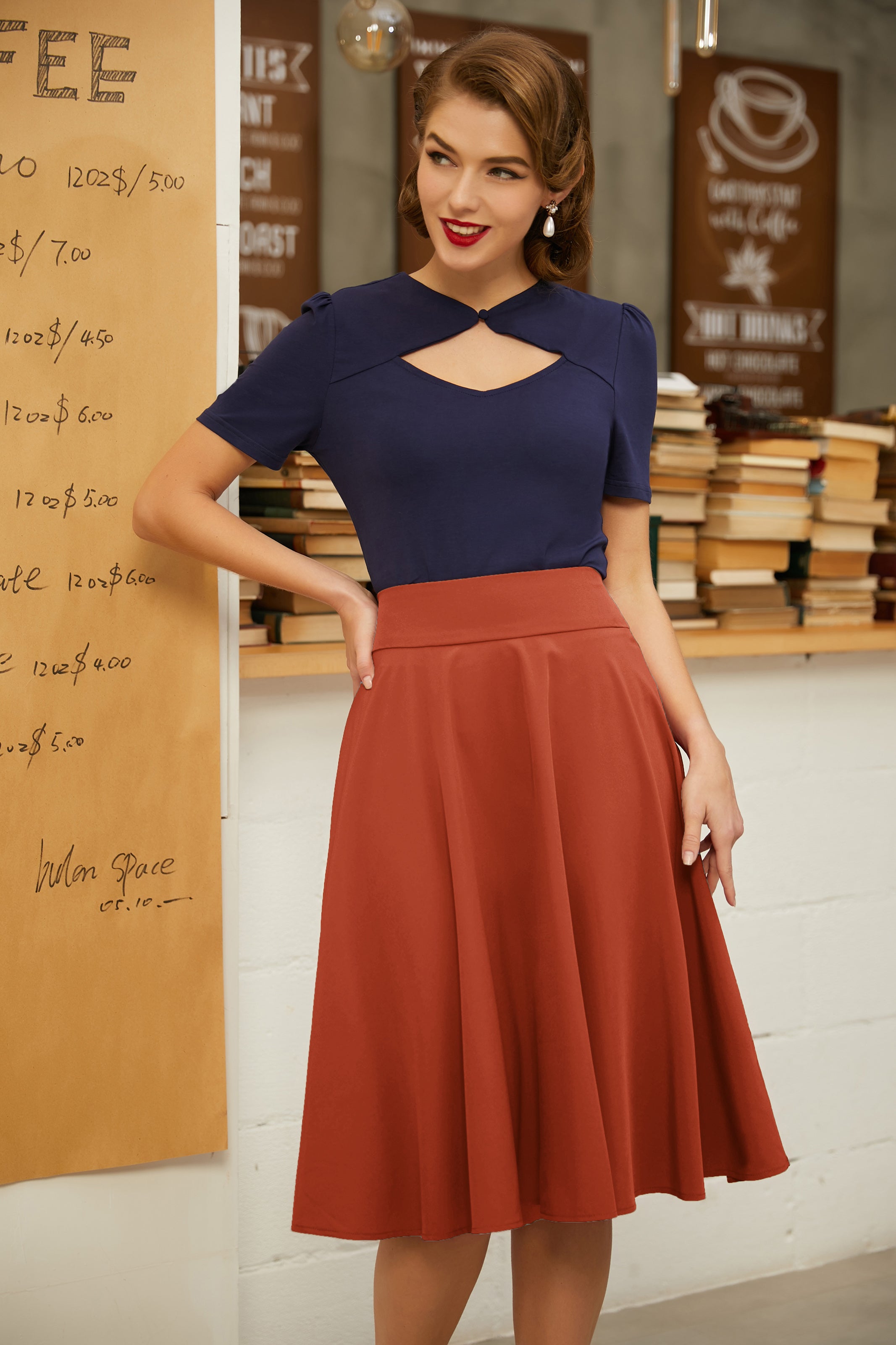 belle poque Floral Patterns Women's High Waist Bow Decorated A-Line Pockets Skirt