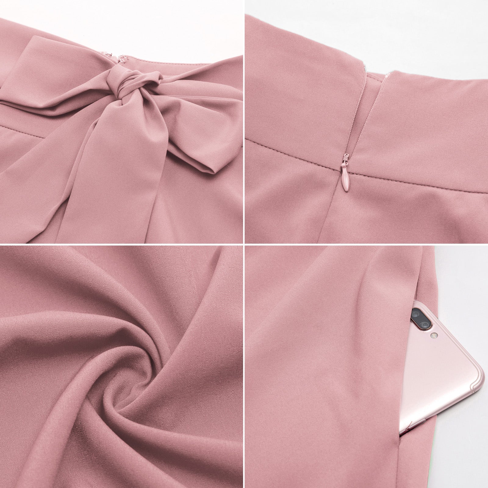 belle poque Floral Patterns Women's High Waist Bow Decorated A-Line Pockets Skirt