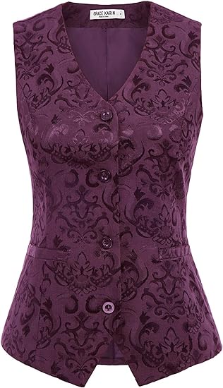 belle poque Waistcoat Vest Vintage Steampunk Dress Jacquard Jacket