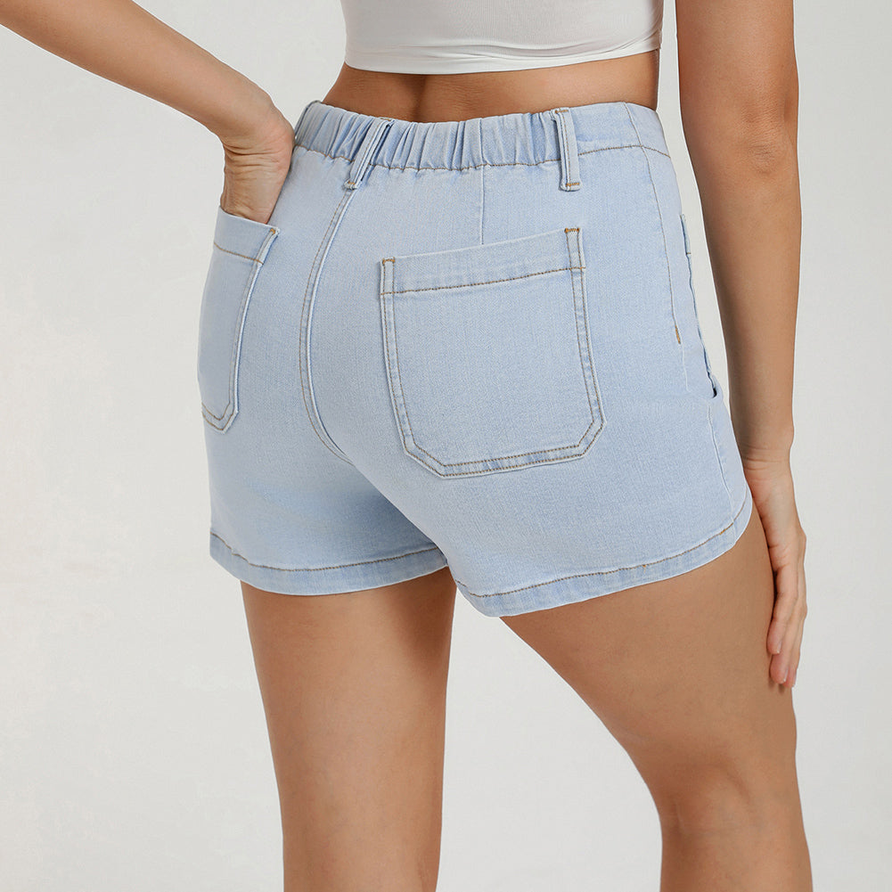 belle poque 2026 Women Jean Shorts High Waisted Micro Cargo Denim Shorts