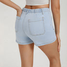 belle poque 2026 Women Jean Shorts High Waisted Micro Cargo Denim Shorts