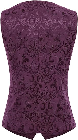 belle poque Waistcoat Vest Vintage Steampunk Dress Jacquard Jacket Purple