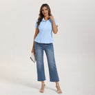 belle poque 2026 Womens Button Down Summer Cute Tops Blouses for Women Dressy Casual