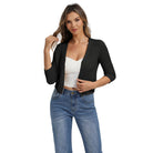 belle poque Women's Lace Cardigan Lightweight 3/4 Sleeve Button Down Cardigans