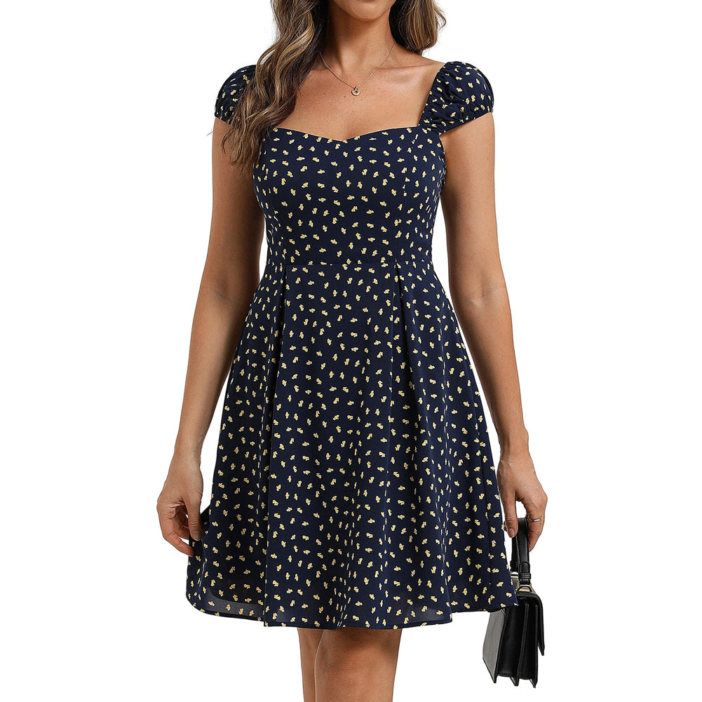 belle poque Mini Floral Dress 2026 Cap Sleeve Flowy Date Short Cute Dress