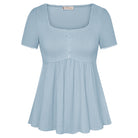 belle poque Women's Cute Tops Babydoll Peplum Top 2026 Casual Shirts Blue