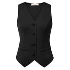 belle poque Women’s Vest Top Trendy Knitted Waistcoat Button Down Tops Suit Vest Tops Black