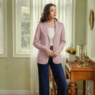 belle poque Vintage Cardigan Sweater Blazer V Neck Shawl Lapel Collar with Pockets