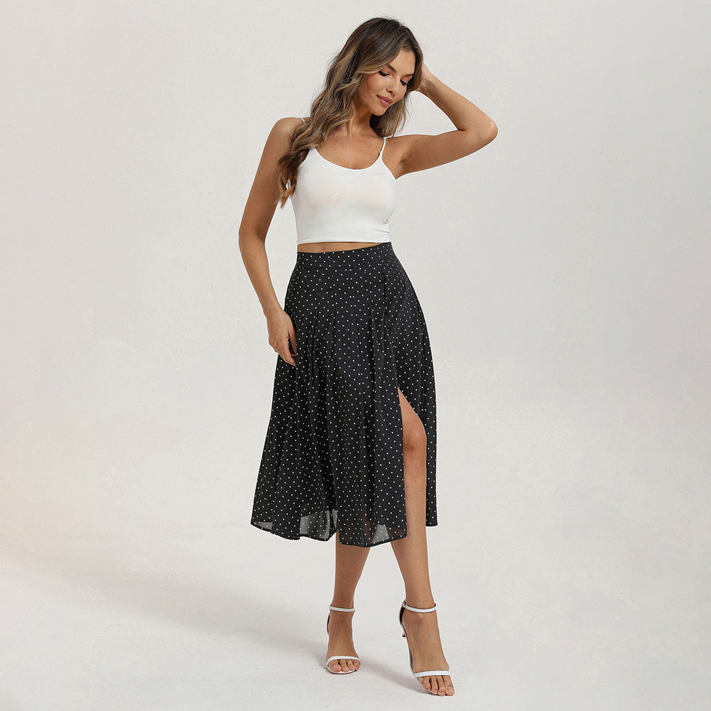 belle poque Women's Spring Summer 2026 Midi Skirts with Slit Flowy A-Line Skirt with Pockets