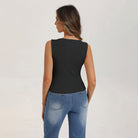 belle poque Button Down Tank Tops Ribbed Summer Vest for Work Going Out