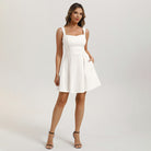 belle poque Valentine's Day Hot Sale🔥 Women's Dress with Pockets Short Bow Cocktail Party Dresses