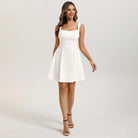 belle poque Valentine's Day Hot Sale🔥 Women's Dress with Pockets Short Bow Cocktail Party Dresses