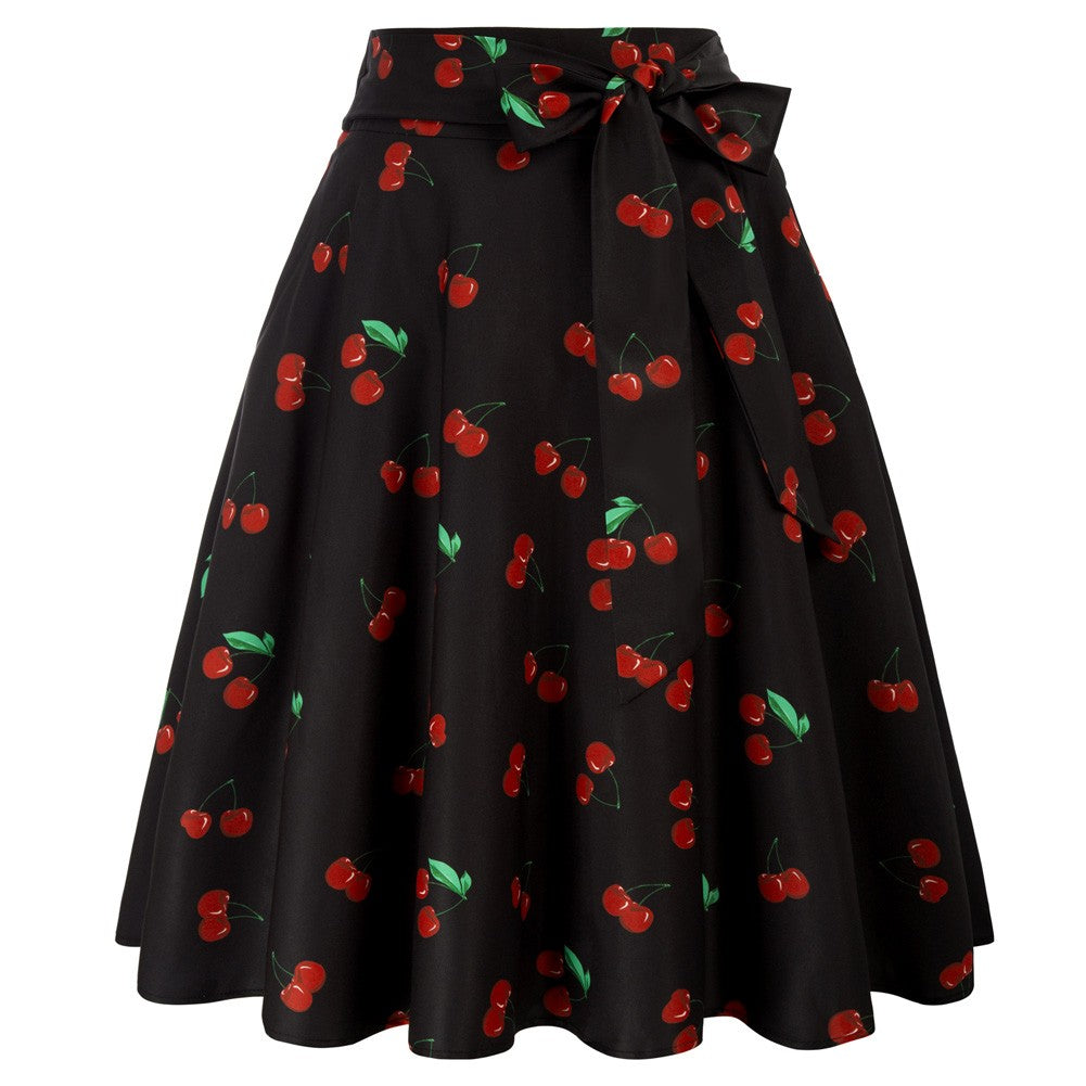 Floral Patterns Women's High Waist A-Line Pockets Skirt