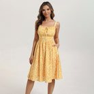 belle poque 2026 Summer Floral Dress Cute Milkmaid Dress with Pockets