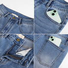 belle poque Women Wide Leg Jeans Mid Rise Straight Leg Ankle Jeans with Pockets