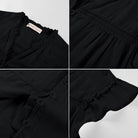 belle poque Women's Ruffle Sleeve Cotton Shirts Button Down Blouses Dressy Casual Tops