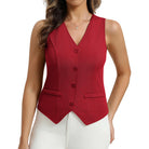belle poque Women’s Vest Top Trendy Knitted Waistcoat Button Down Tops Suit Vest Tops