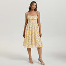 belle poque Floral Dress for Women Midi Sundress 2026 Summer Spring Casual Dresses with Pockets