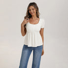 belle poque Women's Cute Tops Babydoll Peplum Top 2026 Casual Shirts