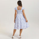 belle poque Women's Sweatheart Floral Dress 2026 Spring Ruched Midi Garden Party Dress