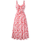 belle poque 2026 Womens Summer Dresses Floral Corset Dress Tie Front Cottagecore Dress Peach