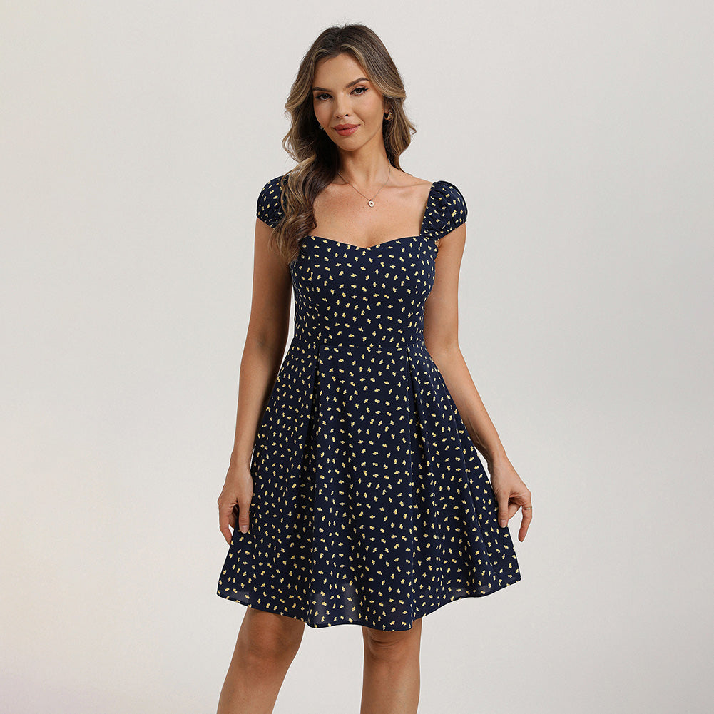 belle poque Mini Floral Dress 2026 Cap Sleeve Flowy Date Short Cute Dress