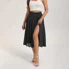 belle poque Women's Spring Summer 2026 Midi Skirts with Slit Flowy A-Line Skirt with Pockets