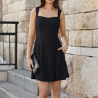 belle poque Valentine's Day Hot Sale🔥 Women's Dress with Pockets Short Bow Cocktail Party Dresses