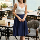 belle poque 2026 Women Spring Vintage Chiffon Skirt Below Knee Flared A-Line Skirt